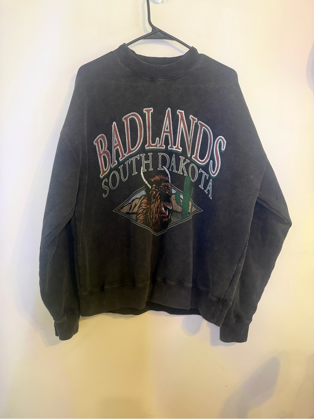 Abercrombie & Fitch Black Badlands South Dakota Graphic Crewneck
